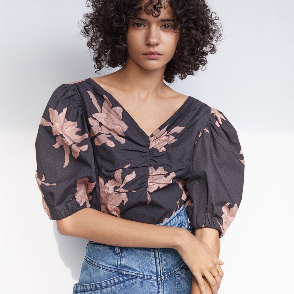 Rebecca Taylor La Vie Tiger Lilly Poplin Top